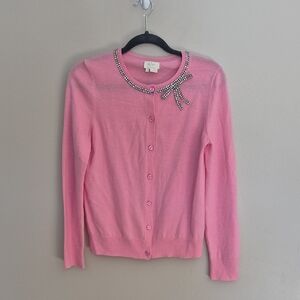 Kate Spade Pink Cardigan With Rhinestone Bow